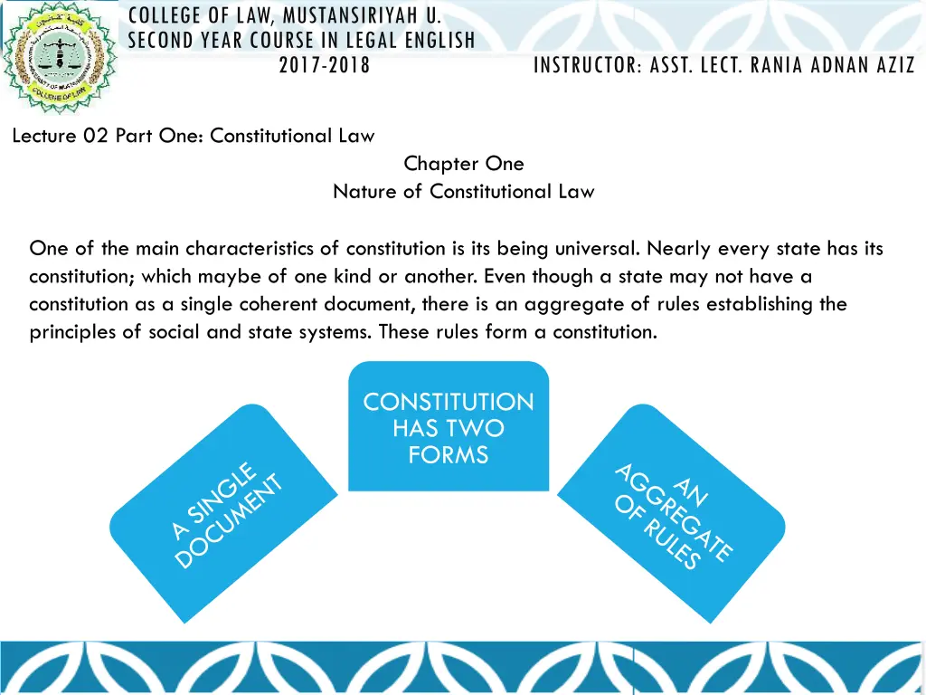 college of law mustansiriyah u second year course 2