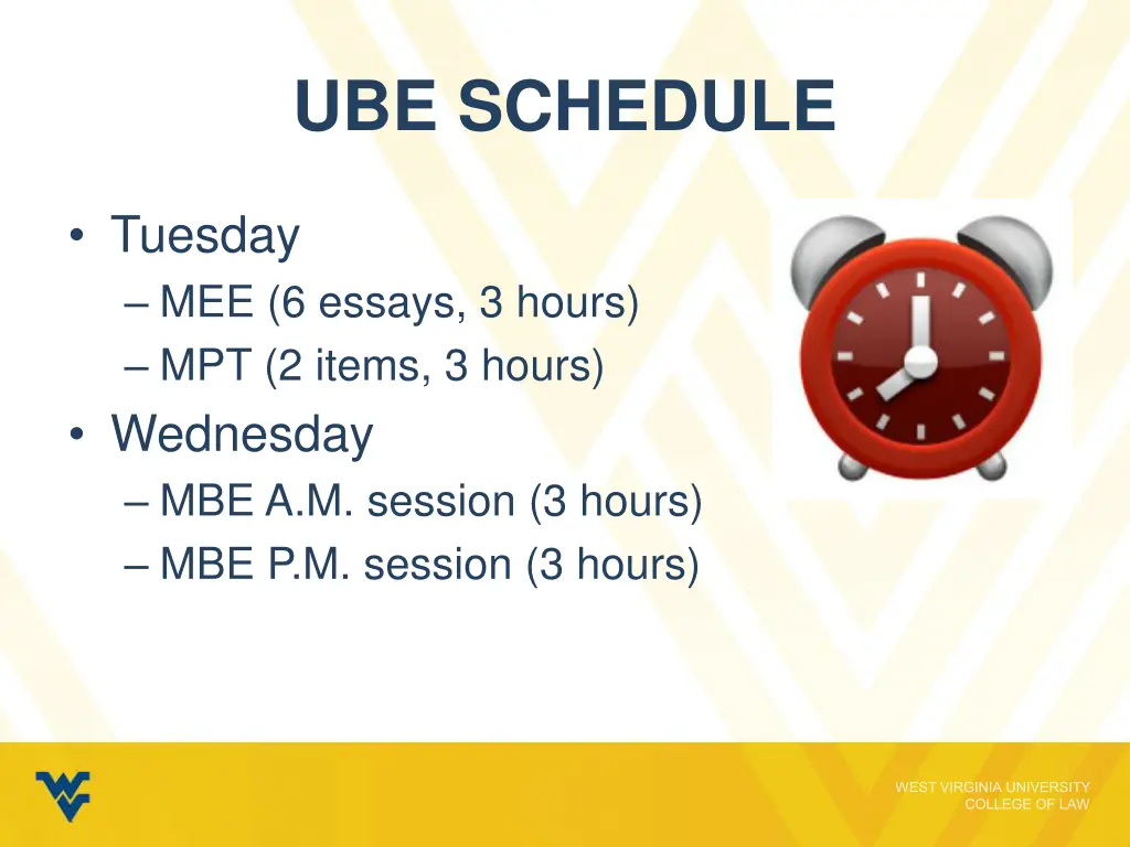 ube schedule