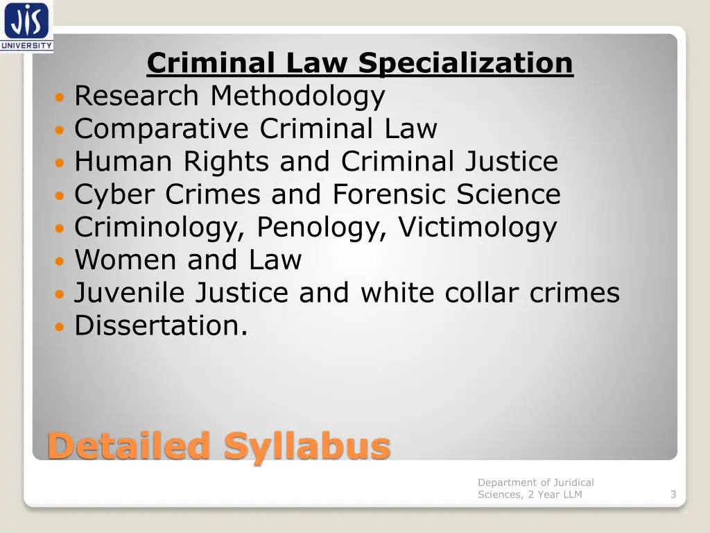 criminal law specialization research methodology