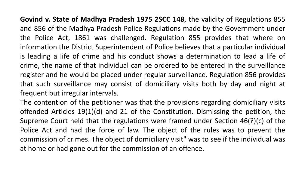 govind v state of madhya pradesh 1975 2scc