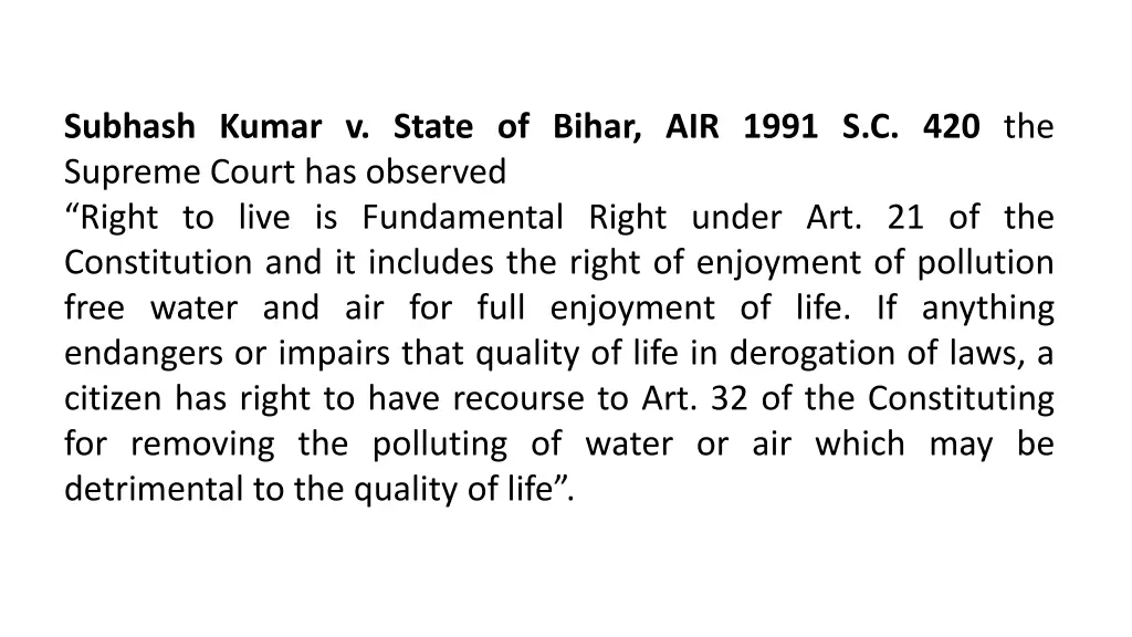 subhash kumar v state of bihar air 1991