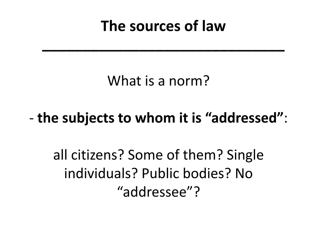 the sources of law