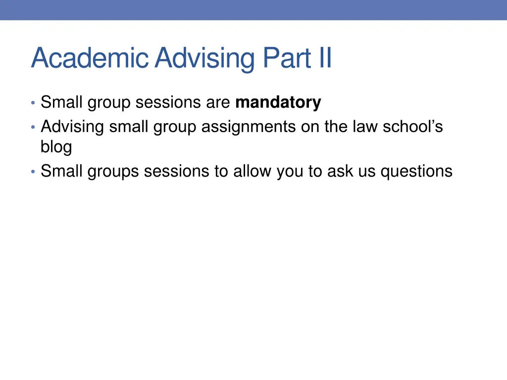 academic advising part ii