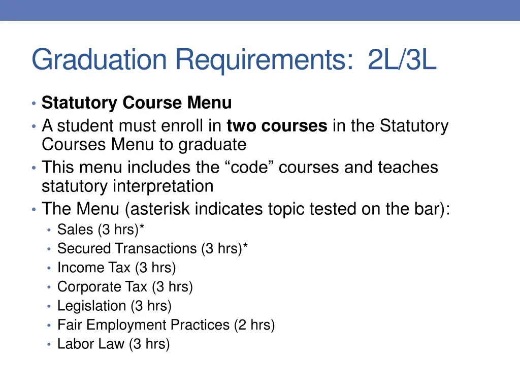 graduation requirements 2l 3l 1