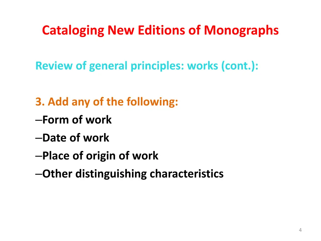 cataloging new editions of monographs 2