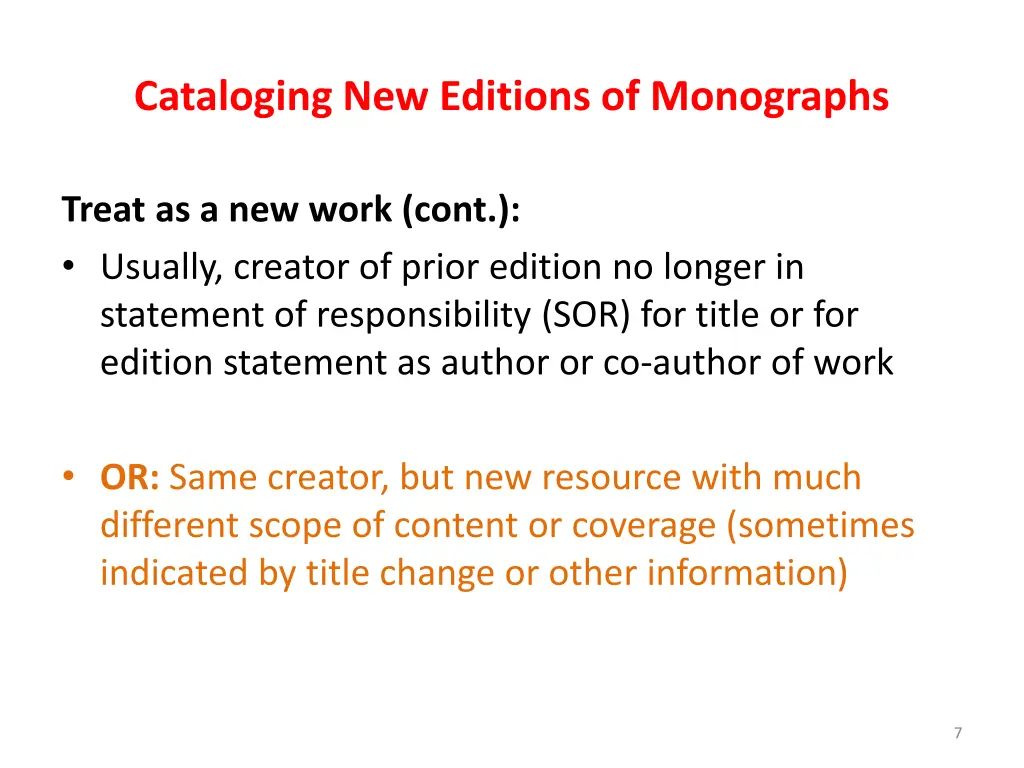 cataloging new editions of monographs 5