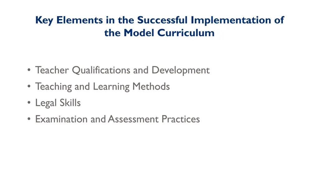 key elements in the successful implementation