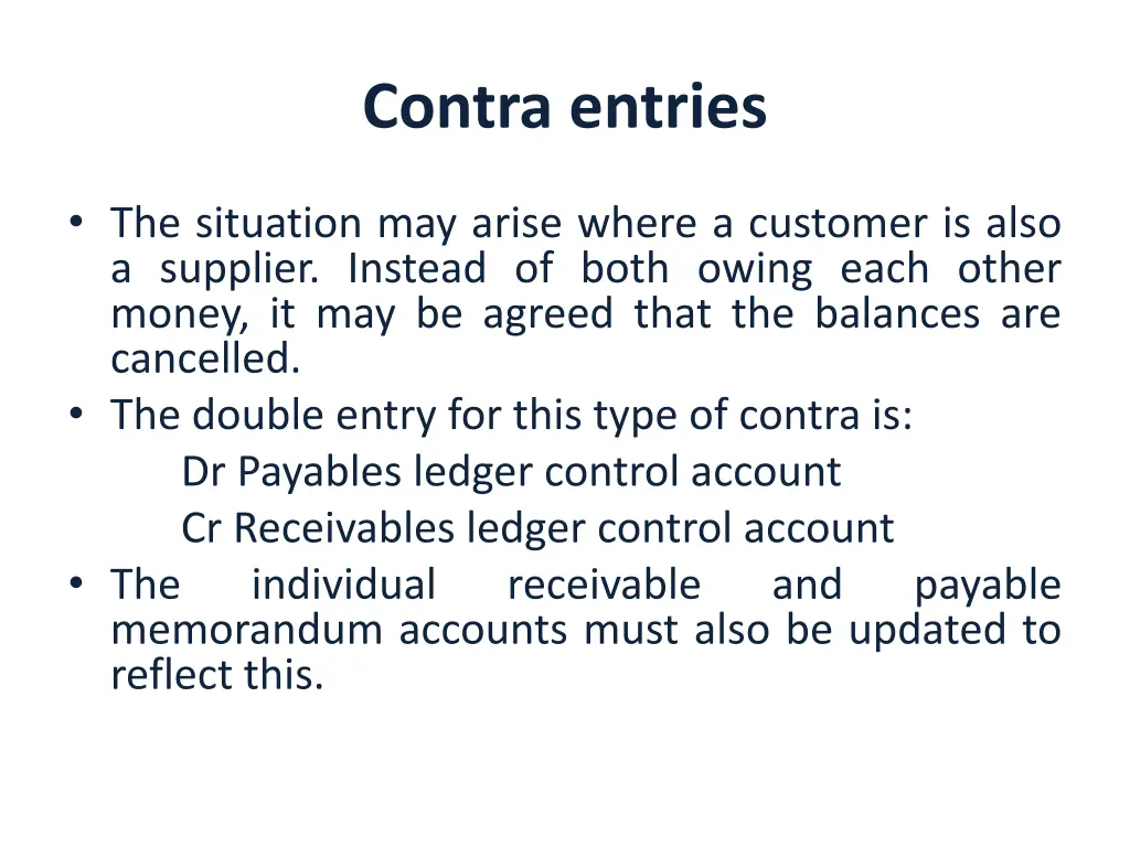 contra entries