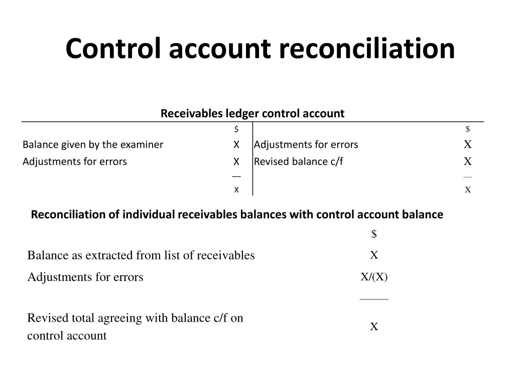 control account reconciliation 1