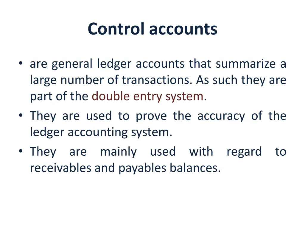 control accounts