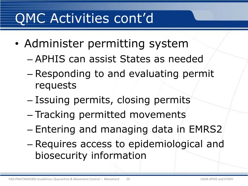 qmc activities cont d