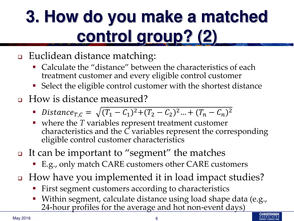 3 how do you make a matched control group 2