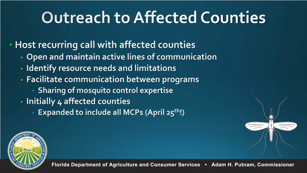 outreach to affected counties