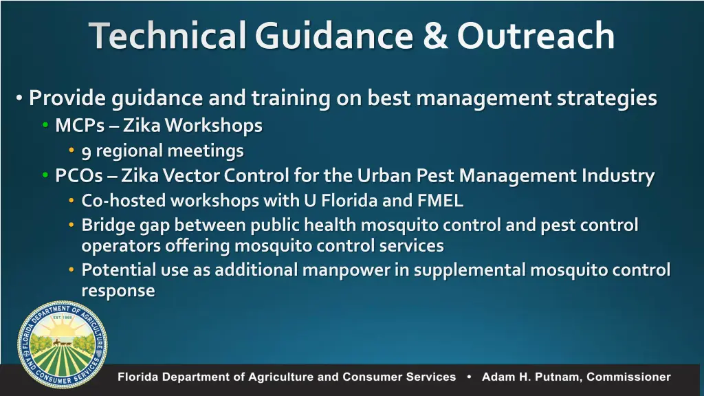 technical guidance outreach