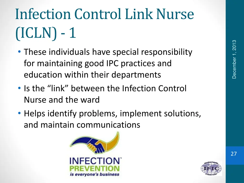 infection control link nurse icln 1