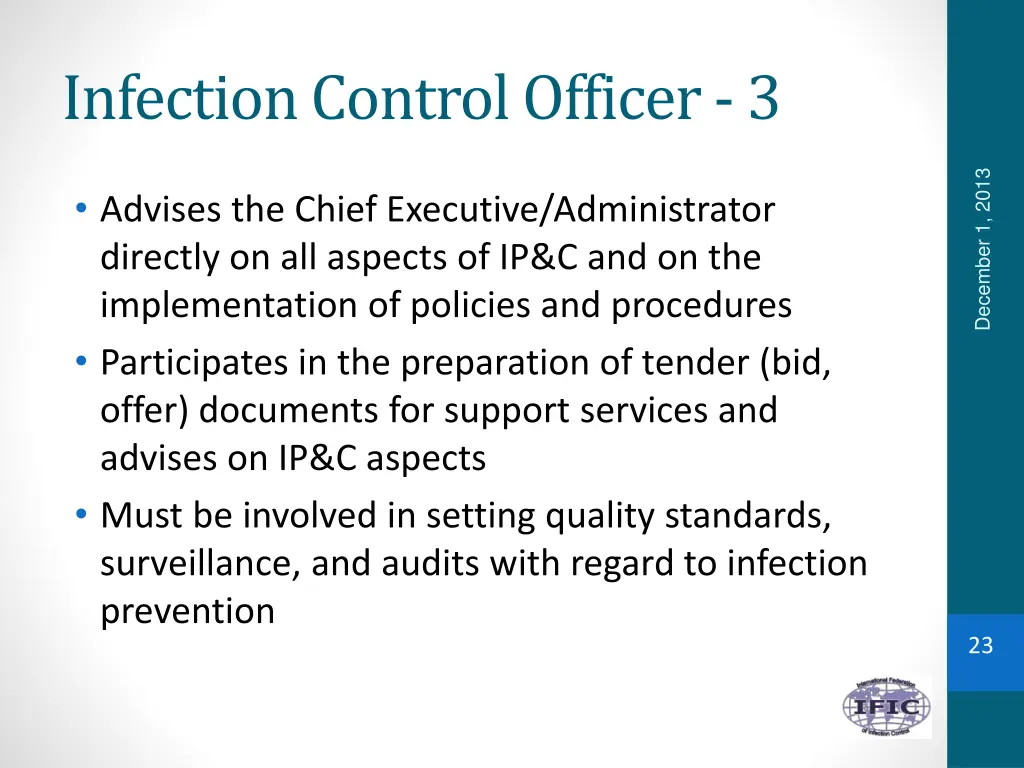 infection control officer 3