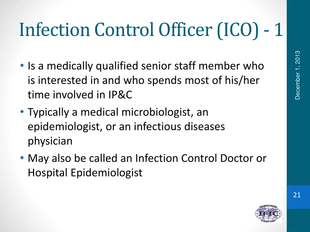 infection control officer ico 1