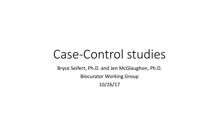 case control studies