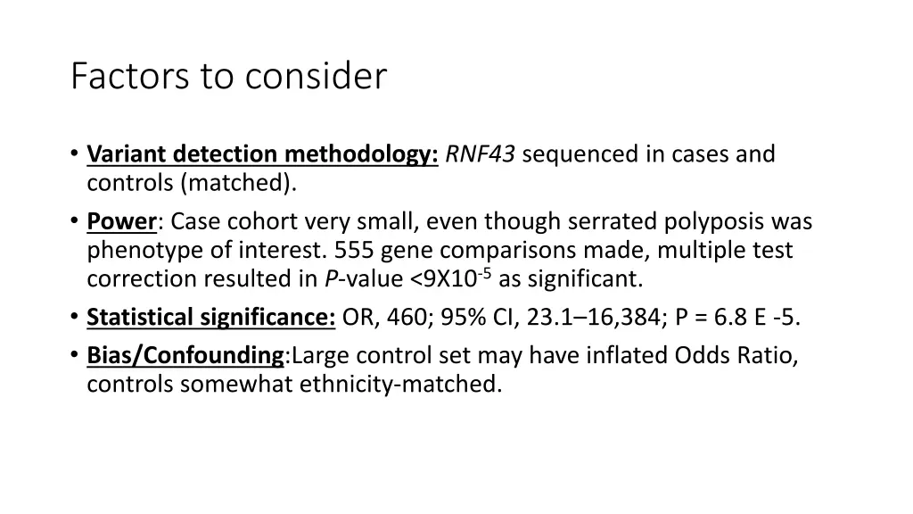 factors to consider