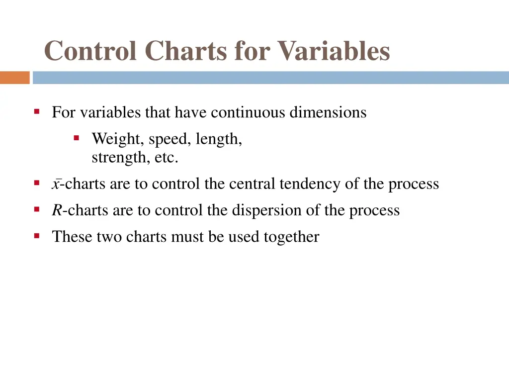 control charts for variables