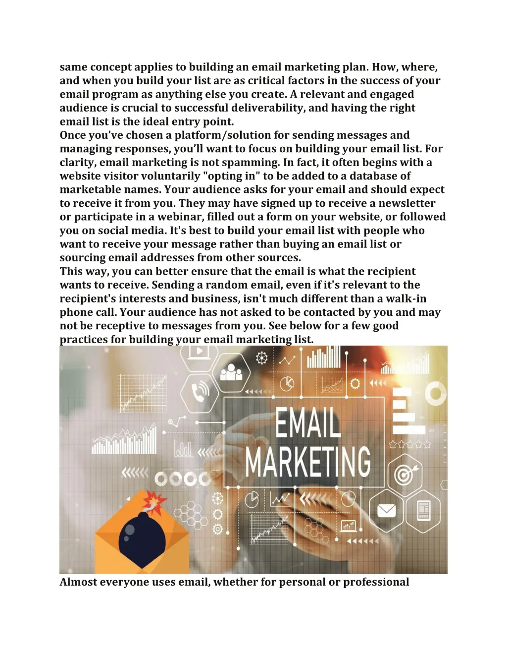 same concept applies to building an email