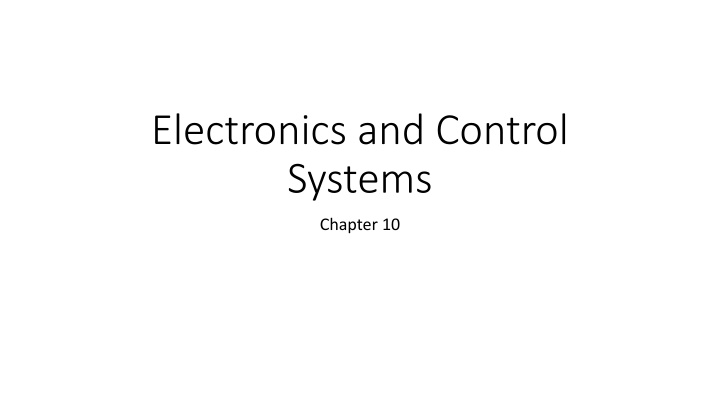 electronics and control systems