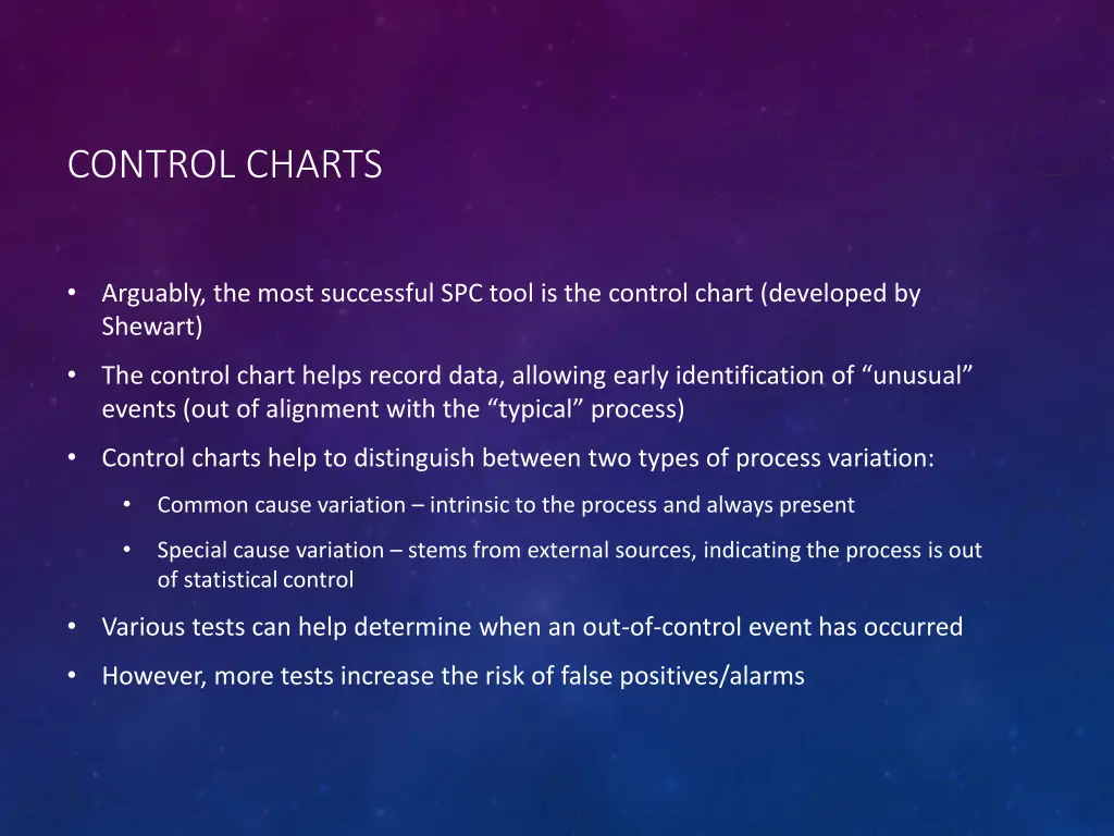 control charts