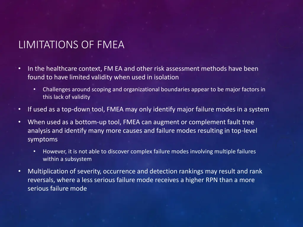 limitations of fmea