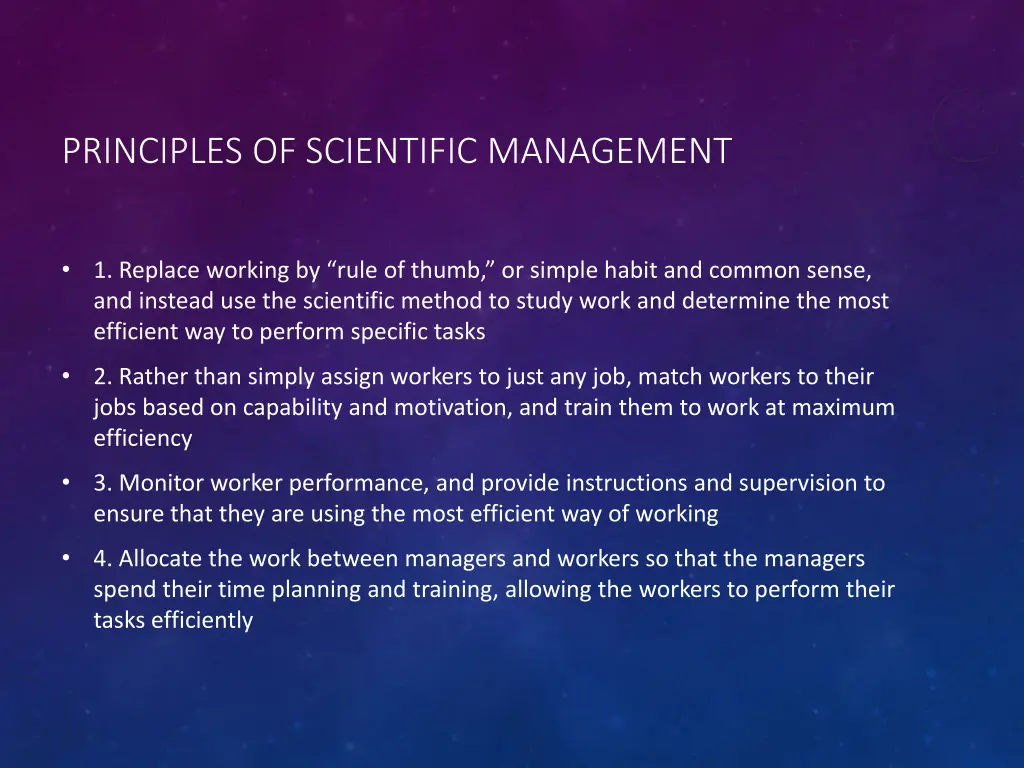 principles of scientific management