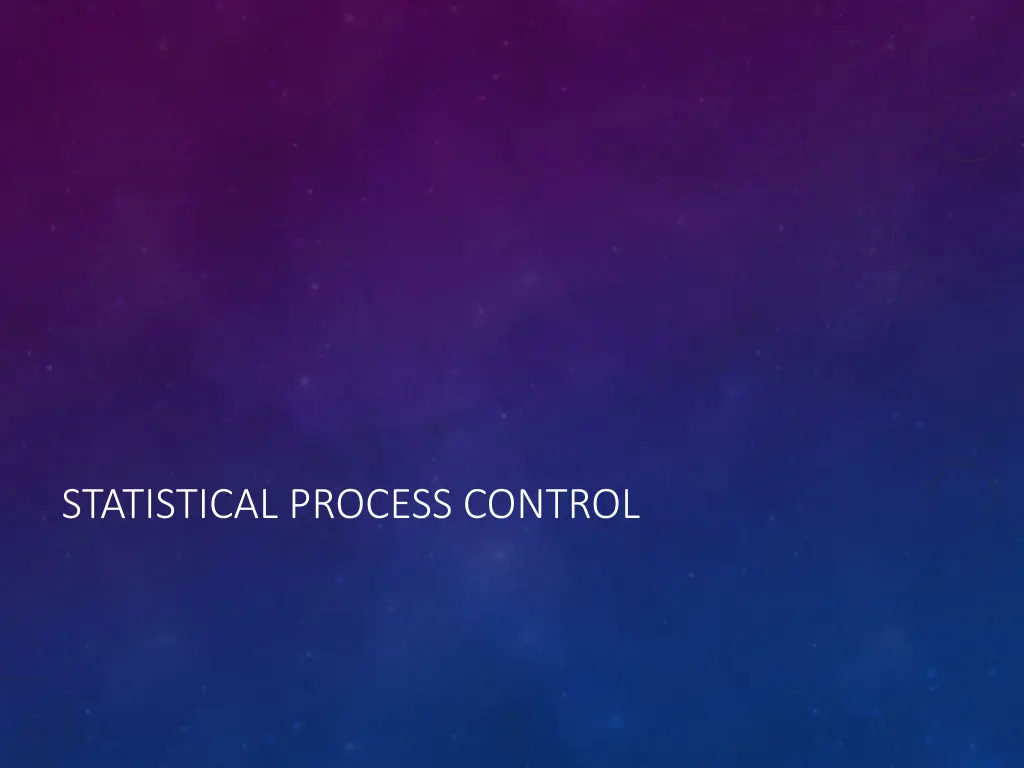 statistical process control