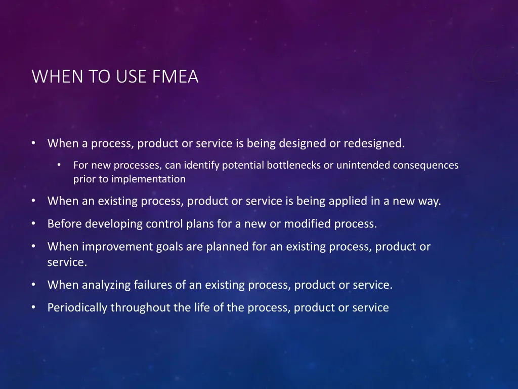 when to use fmea