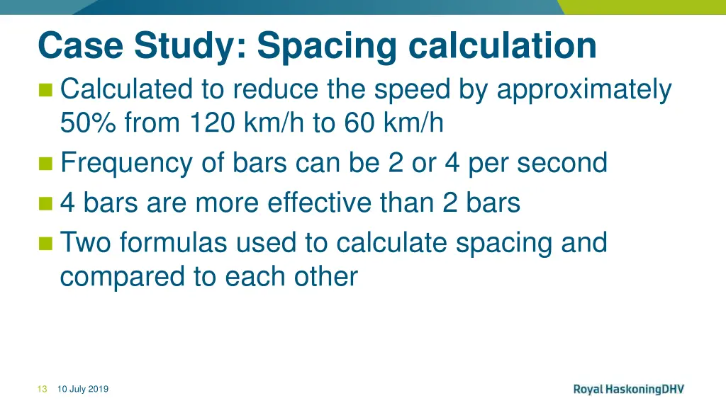 case study spacing calculation calculated