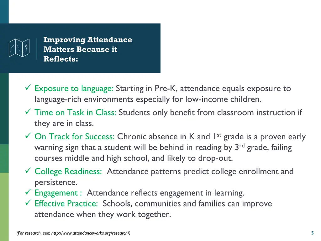 improving attendance matters because it reflects