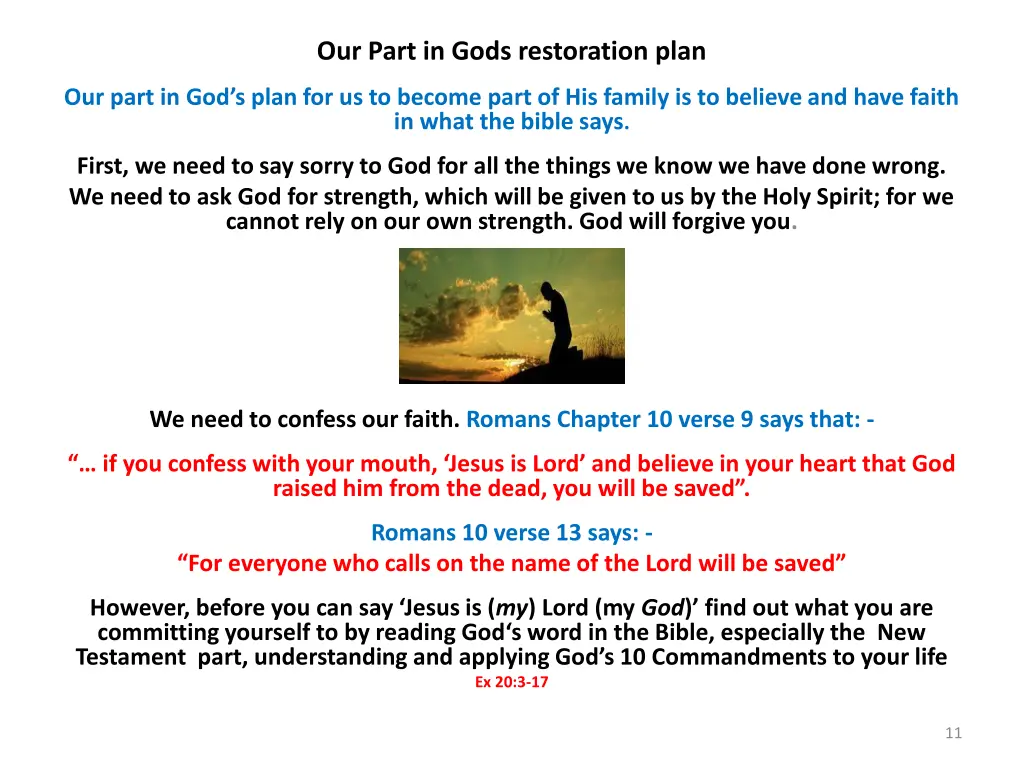 our part in gods restoration plan