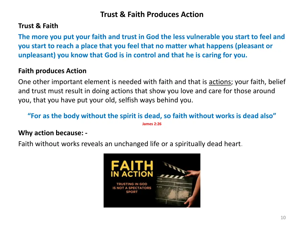 trust faith produces action