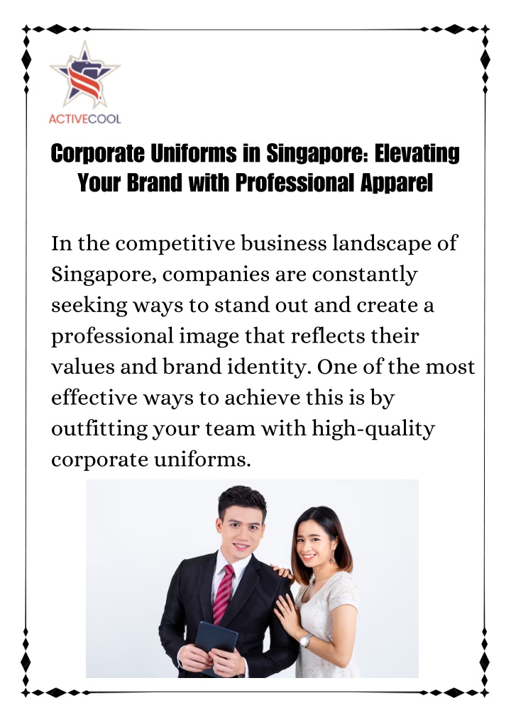 corporate uniforms in singapore elevating your