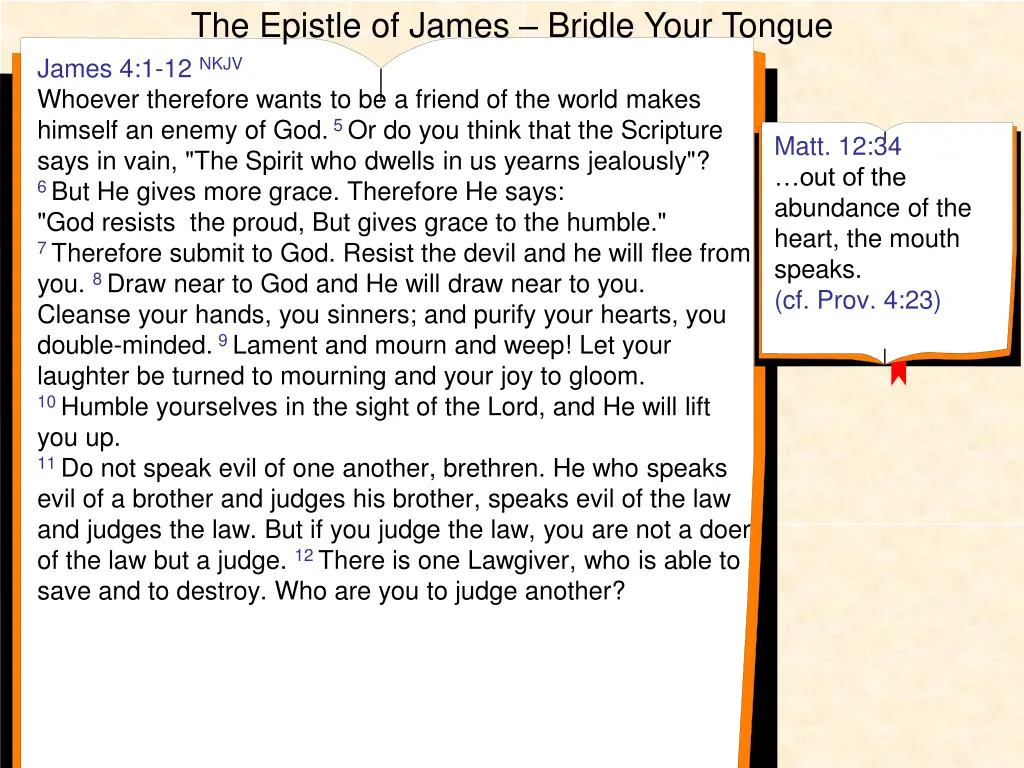 the epistle of james bridle your tongue 12