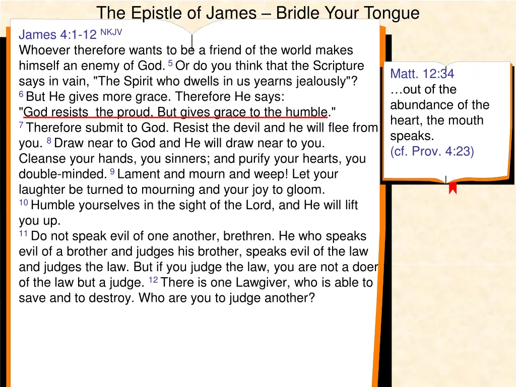 the epistle of james bridle your tongue 13