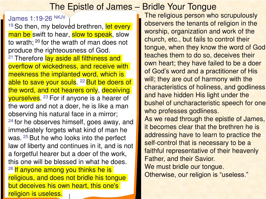 the epistle of james bridle your tongue 5