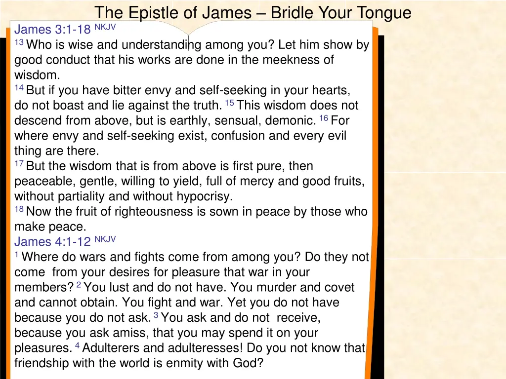 the epistle of james bridle your tongue 7