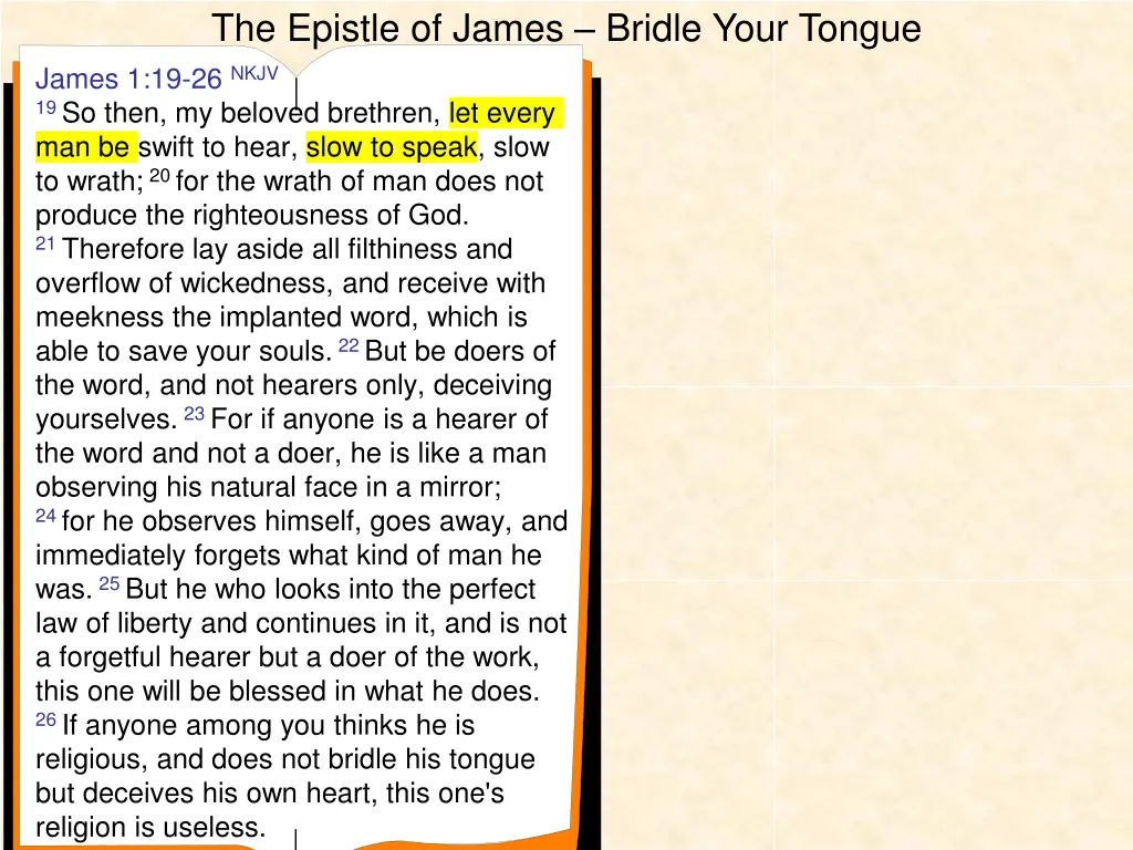 the epistle of james bridle your tongue