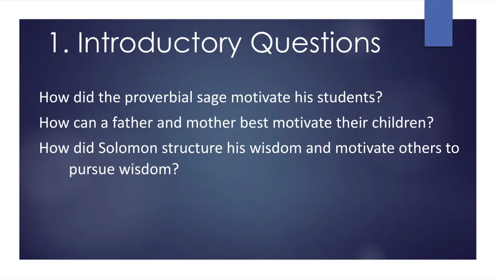 1 introductory questions