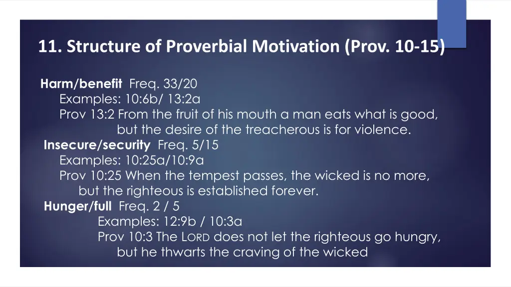 11 structure of proverbial motivation prov 10 15 1