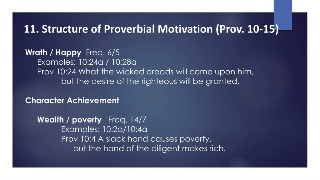 11 structure of proverbial motivation prov 10 15 2