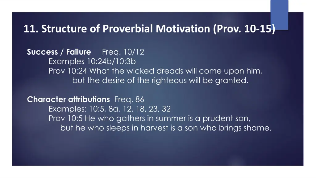 11 structure of proverbial motivation prov 10 15 3