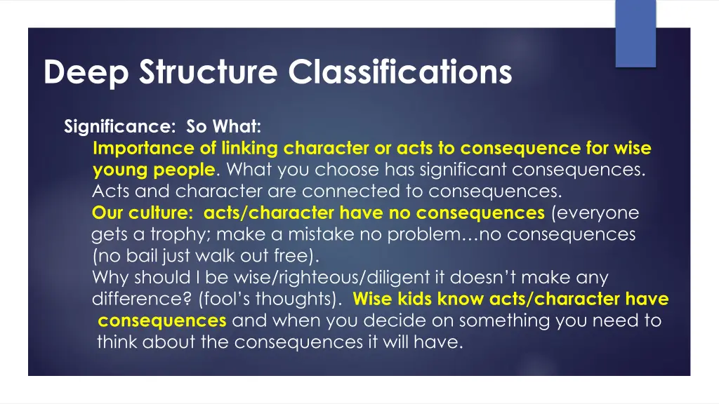 deep structure classifications 3