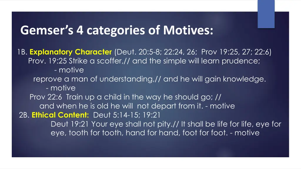 gemser s 4 categories of motives