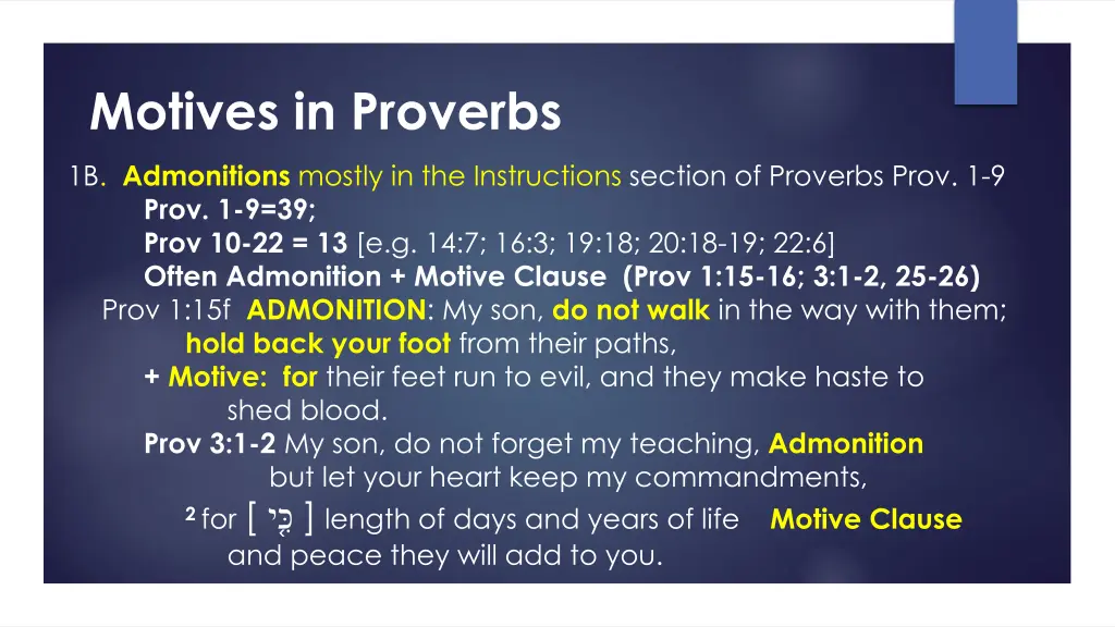 motives in proverbs 2