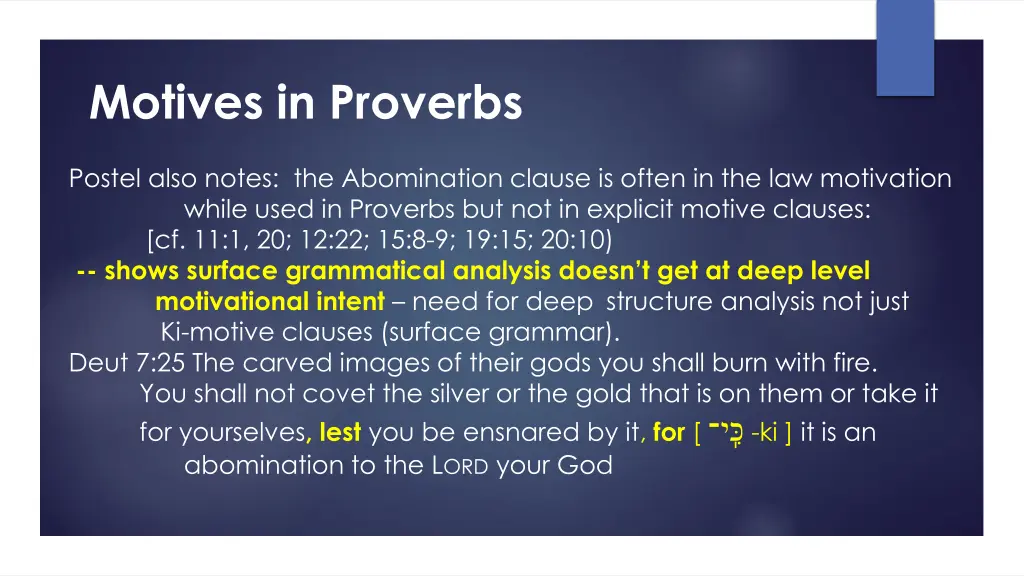 motives in proverbs