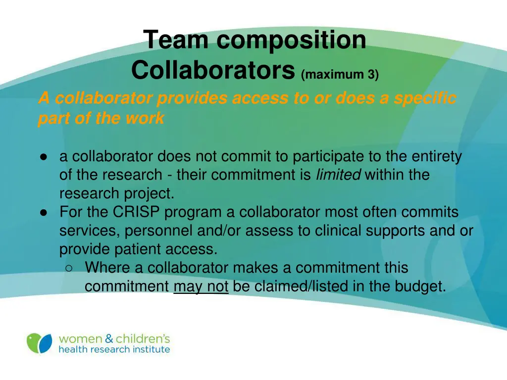 team composition collaborators maximum